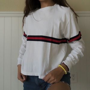 white t with stripes!